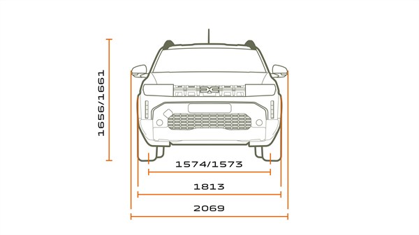 Dimenzije vozila - Dacia Duster