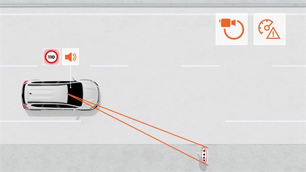 Sustav za prepoznavanje prometnih znakova s upozorenjem na prekoračenje brzine - Dacia Jogger